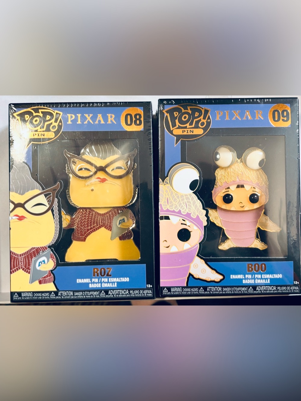 Funko Pop Disney Pixar Monsters Inc. Roz & Boo Enamel Pins 08/09